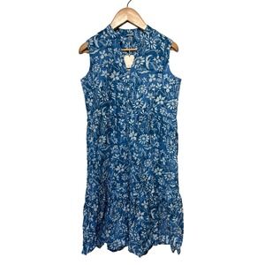 Karma East Australia Ember Midi Dress Drift Blue Floral Size Small‎ NWT